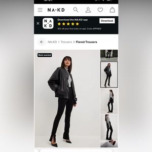 NA-KD ribbed front slip pants